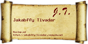 Jakabffy Tivadar névjegykártya